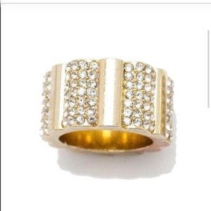 18k Gold Plated Metals Scallop Ring Size 7 Brand New